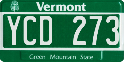 VT license plate YCD273