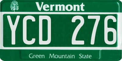 VT license plate YCD276