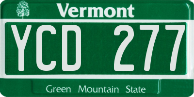 VT license plate YCD277