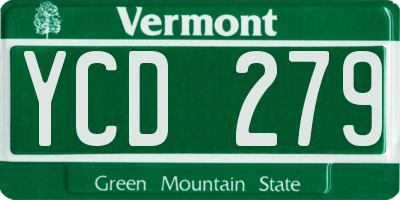 VT license plate YCD279