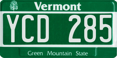 VT license plate YCD285