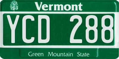 VT license plate YCD288