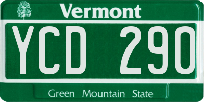 VT license plate YCD290