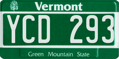 VT license plate YCD293