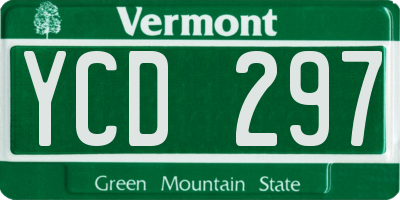 VT license plate YCD297