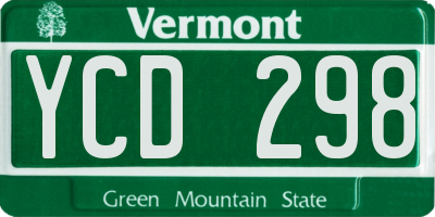 VT license plate YCD298
