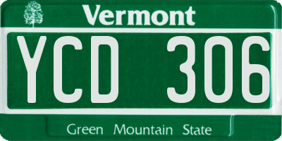 VT license plate YCD306