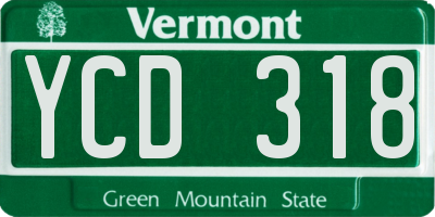 VT license plate YCD318