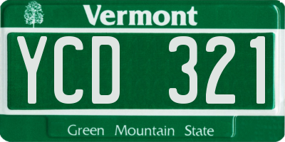 VT license plate YCD321