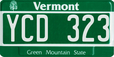 VT license plate YCD323
