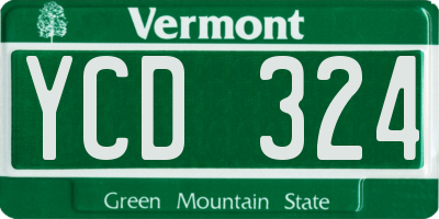 VT license plate YCD324