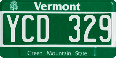 VT license plate YCD329