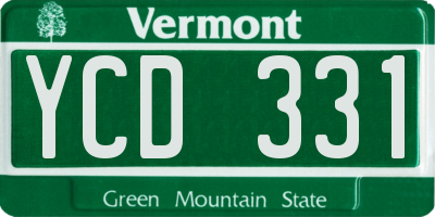 VT license plate YCD331