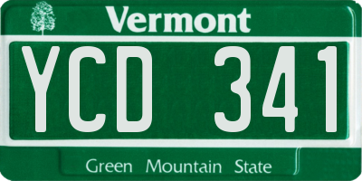 VT license plate YCD341