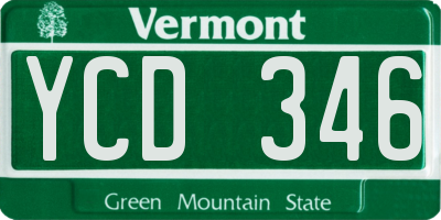 VT license plate YCD346