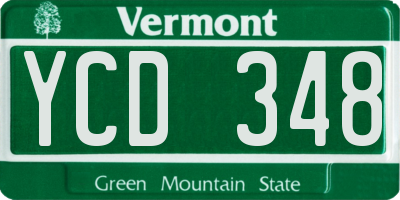VT license plate YCD348