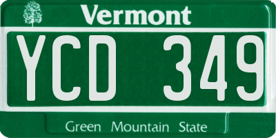 VT license plate YCD349