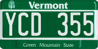 VT license plate YCD355
