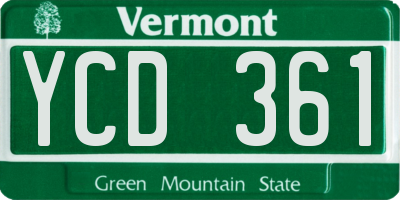 VT license plate YCD361