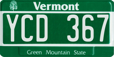 VT license plate YCD367