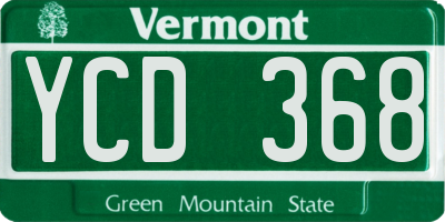 VT license plate YCD368