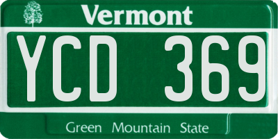 VT license plate YCD369