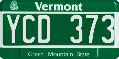 VT license plate YCD373