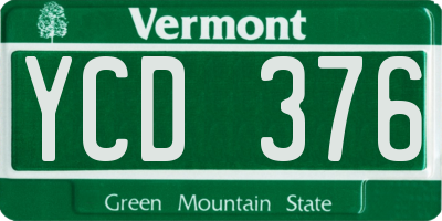 VT license plate YCD376