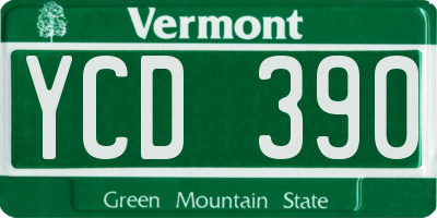 VT license plate YCD390
