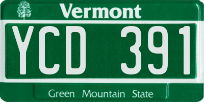 VT license plate YCD391