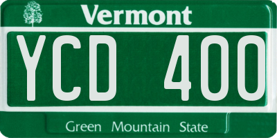 VT license plate YCD400