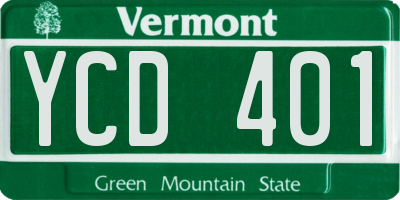 VT license plate YCD401