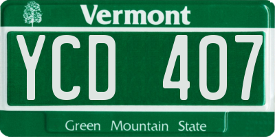 VT license plate YCD407