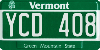 VT license plate YCD408