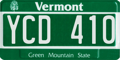 VT license plate YCD410