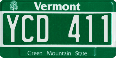 VT license plate YCD411