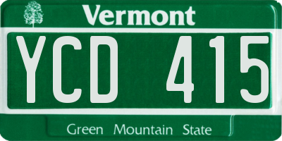 VT license plate YCD415