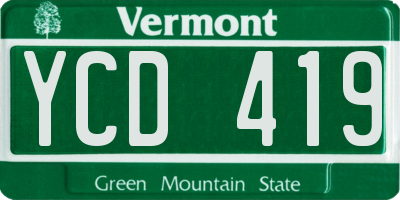 VT license plate YCD419