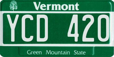 VT license plate YCD420