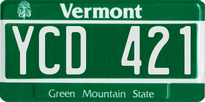 VT license plate YCD421