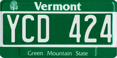 VT license plate YCD424
