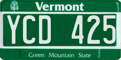 VT license plate YCD425