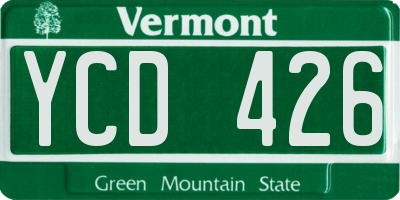 VT license plate YCD426