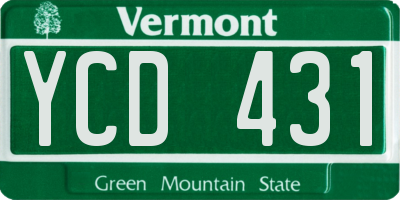 VT license plate YCD431