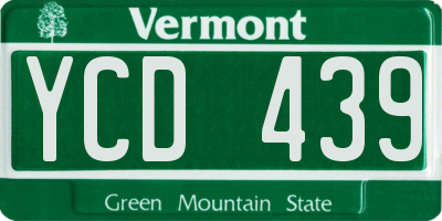 VT license plate YCD439