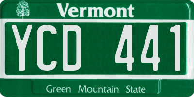 VT license plate YCD441