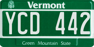 VT license plate YCD442