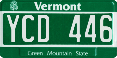 VT license plate YCD446