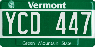 VT license plate YCD447