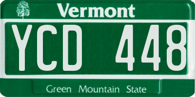 VT license plate YCD448